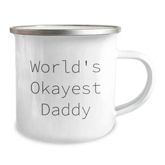Funny Daddy Gifts from Men, World's Okayest Daddy Camping Mug for Birthday Unique Gifts - Image 2