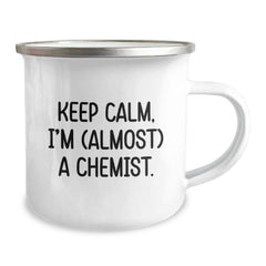 Funny Chemist Gifts from Friends, Keep Calm I'm (almost) A Chemist Camping Mug, Birthday Unique Gifts for Chemist - Image 2