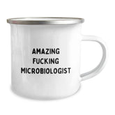 Funny Microbiologist Gifts for Him Her Friends Coworkers Family - Amazing F--king Microbiologist Quote on Camping Mug, Birthday Unique Gifts from Men Women - Image 2