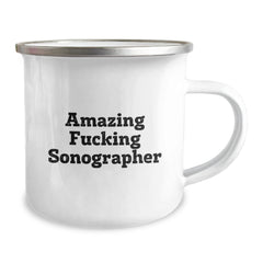 Funny Sonographer Gifts from Friends, Amazing Sonographer Birthday Unique Gifts for Sonographer, Funny Camping Mug with Quote - Image 2