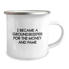 groundskeeper Gifts Funny Quote Camping Mug for Birthday, Gifts from Men to groundskeeper Friends, Unique groundskeeper Mug, 12 oz Stainless Steel - Image 2