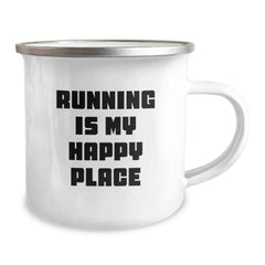 Funny Running Quotes Camping Mug Gifts for Men Women Friends Family - Running Is My Happy Place Unique Christmas Unique Gifts - Image 2