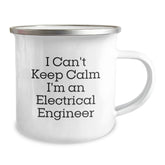 Funny Gifts for Electrical Engineer Friends, Christmas Unique Mug I Cant Keep Calm Im An Electrical Engineer Men's Enamel Camping Mug - Image 2