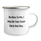 Funny Court Clerk Gifts from Friends to Family Members - Court Clerk Camping Mug for Christmas Unique Presents - Image 2