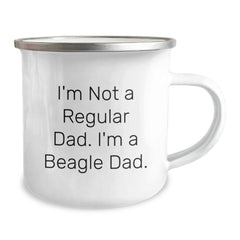 Funny Beagle Dog Christmas Unique Gifts for Men Camping Mug from Dad - 'I'm Not A Regular Dad. I'm A Beagle Dad. - Image 2