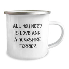 Funny Yorkshire Terrier Dog Gifts from Friends for Christmas, Cute Camping Mug, All You Need Is Love, Perfect for Yorkshire Terrier Dog Lovers - Image 2