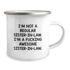 Funny Gifts from Men to Sister-in-law - Camping Mug - Christmas Unique Presents for Sister - Awesome Sister-in-law Coffee Mug - Image 2