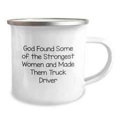 Gifts from Friends for Truck Driver Graduation, Funny Quote Camping Mug, 12 oz Stainless Steel - Image 2