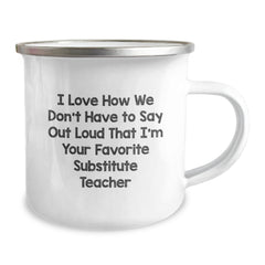 Funny Substitute Teacher Gifts from Friends Unique Christmas Unique Gifts for Substitute Teachers Camping Mug - Image 2