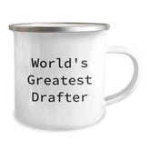 Funny Inspirational Gifts for Drafter Friends from Men - World's Greatest Drafter Christmas Unique Camping Mug - Image 2