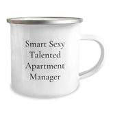 Funny Apartment Manager Gifts for Her Him Coworkers Family - Smart Sexy Talented Apartment Manager Quote Camping Mug for Graduation, 12 oz Stainless Steel with Enamel Finish - Image 2