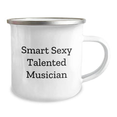 Funny Musician Gifts, Smart Sexy Talented Musician Quote, 12 oz Stainless Steel Camping Mug, Perfect Graduation Unique Gifts from Friends to Musician - Image 2