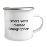 Funny Sonographer Gifts from Friends for Graduation, Smart Sexy Talented Sonographer Cafe Mug, 12 oz Stainless Steel with Enamel Finish - Image 2