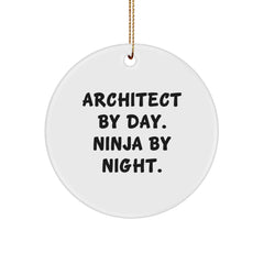 Architect Ninja Christmas Circle Ornament Gifts from Friends, Family, or Coworkers - Image 1