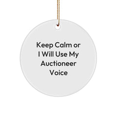 Auctioneer Humor Funny Circle Ornaments Gifts for Auctioneer Men Women Friends Coworkers Family - Image 1