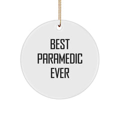 Funny Rescue Worker Gifts from Family - Best Rescue Worker Ever Circle Ornament for Christmas - Image 1