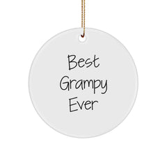 Funny Grampy Circle Ornament, Gifts from Men to Best Grampy Ever, Christmas Unique Gifts for Grampy, Circle Shaped MDF Ornament - Image 1