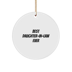 Funny Daughter-in-law Gifts, Best Daughter-in-law Ever Circle Ornament for Christmas, Gifts from Family - Gifts for Daughter-in-law - Image 1