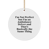 Funny Ambulance Driver Gifts, Ambulance Driver Motivational Quote Circle Ornament, Gifts from Friends for Ambulance Driver, Christmas Unique Gifts for Ambulance Driver - Image 1