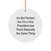 Vice President Gifts from Friends, Funny Circle Ornament for Christmas Unique Gifts - Image 1