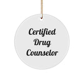 Certified Drug Counselor Christmas Unique Gift from Friends, 'You're the Real MVP' Circle Ornament, Drug Counselor Gifts, Gifts from Women, Gifts for Drug Counselor - Image 1