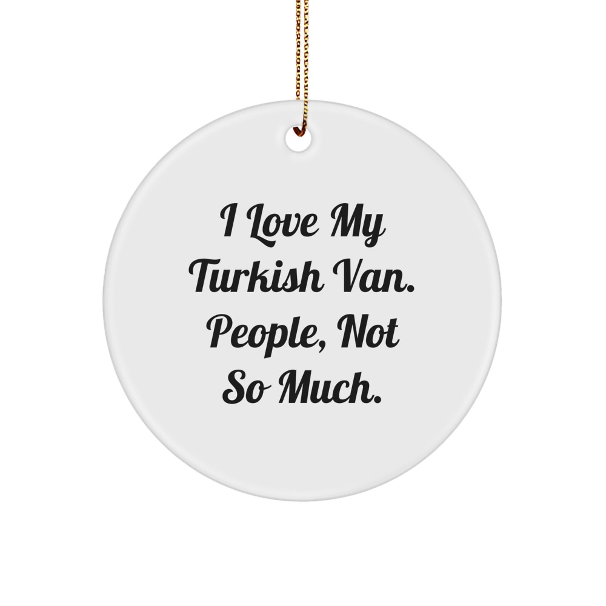 Turkish Van Cat Lovers Gifts from Friends and Family, Unique Circle Ornament for Christmas - Image 1