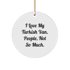 Turkish Van Cat Lovers Gifts from Friends and Family, Unique Circle Ornament for Christmas - Image 1