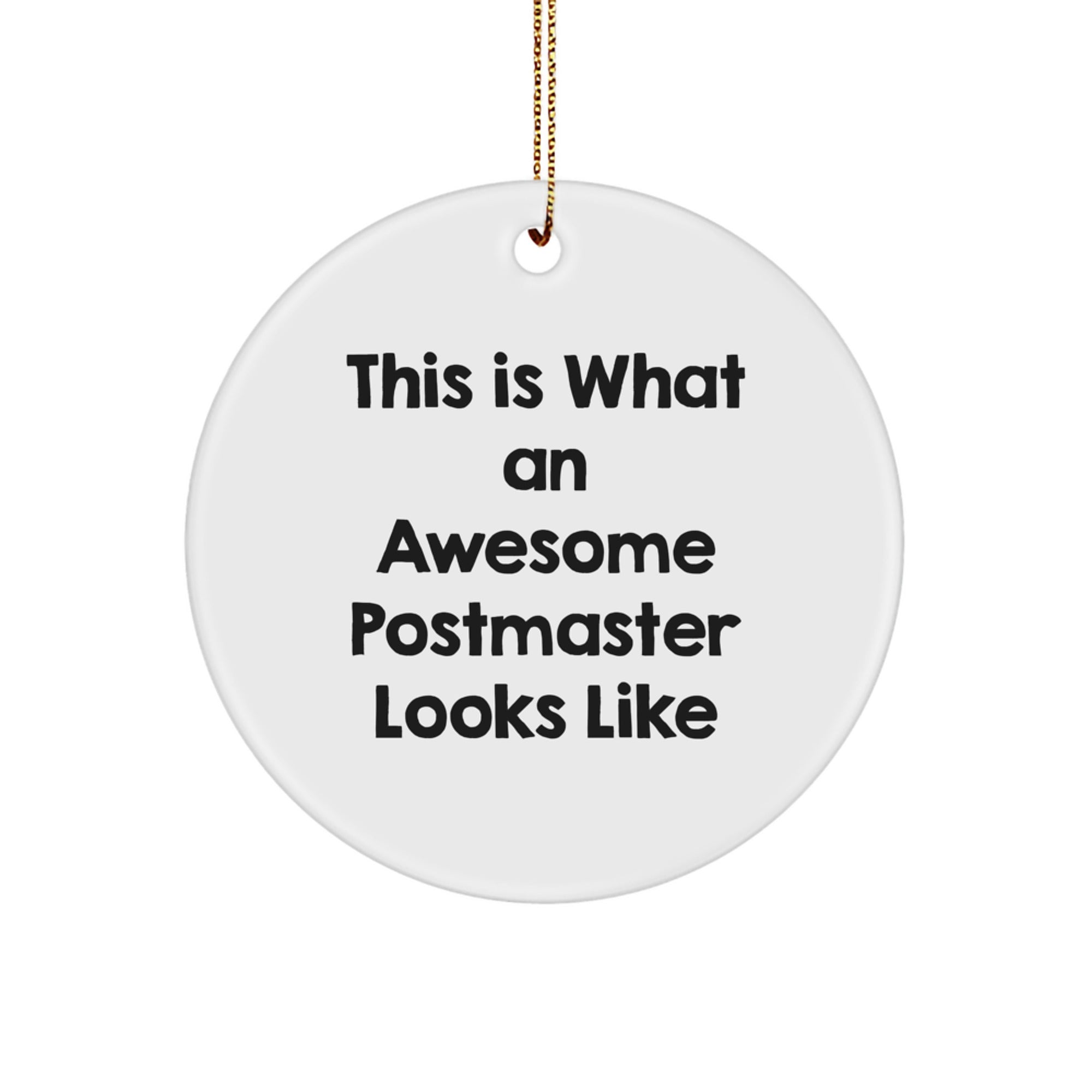 Funny Postmaster Gifts from Friends, This Is What An Awesome Postmaster Looks Like Circle Ornament, Christmas Unique Gifts for Postmaster - Image 1