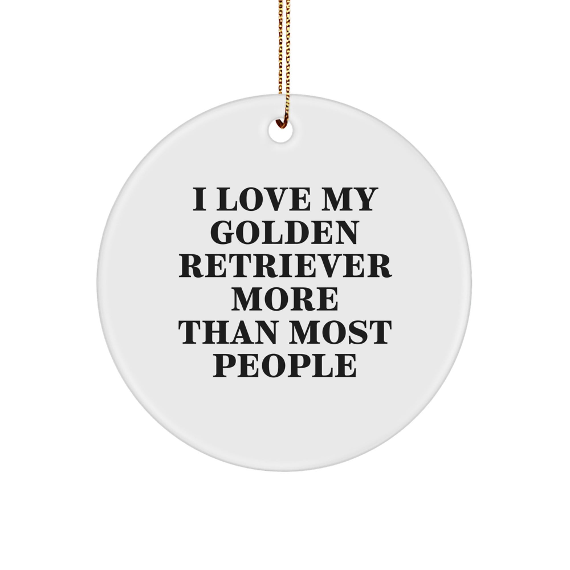 Funny Golden Retriever Dog Christmas Circle Ornament Gifts from Family to Golden Retriever Dog Lover - Image 1