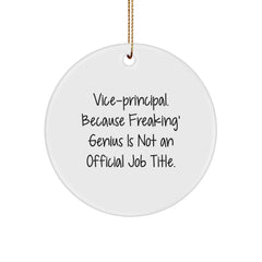 Funny Vice-principal Office Decor Gifts from Friends for Vice-principal Christmas Unique Ornaments Circle, Vice-principal genius Is Not Official Job Title, Gifts for Vice-principal - Image 1