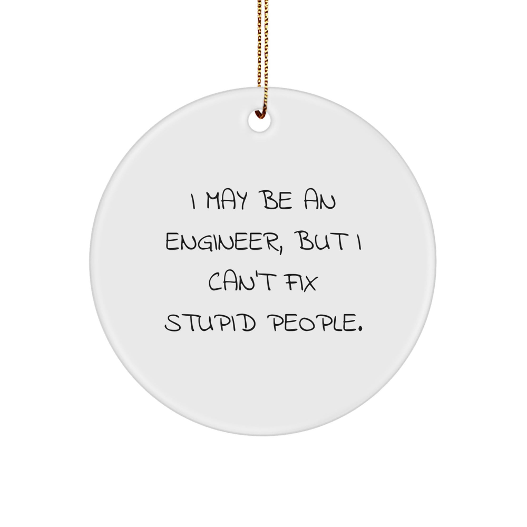 Funny Engineer Circle Ornament, I May Be An Engineer But I Cant Fix Stupid People, Gifts for Engineer Friends and Family from Men - Image 1
