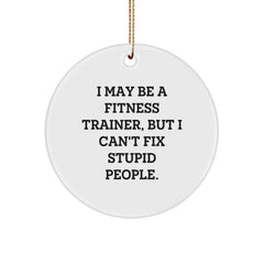 Funny Fitness Trainer Christmas Circle Ornament Gifts from Friends for Fitness Trainers - Image 1
