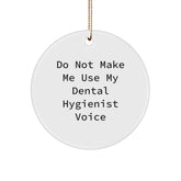 Funny Dental Hygienist Gifts from Friends or Family for Christmas Unique Circle Ornament - Image 1