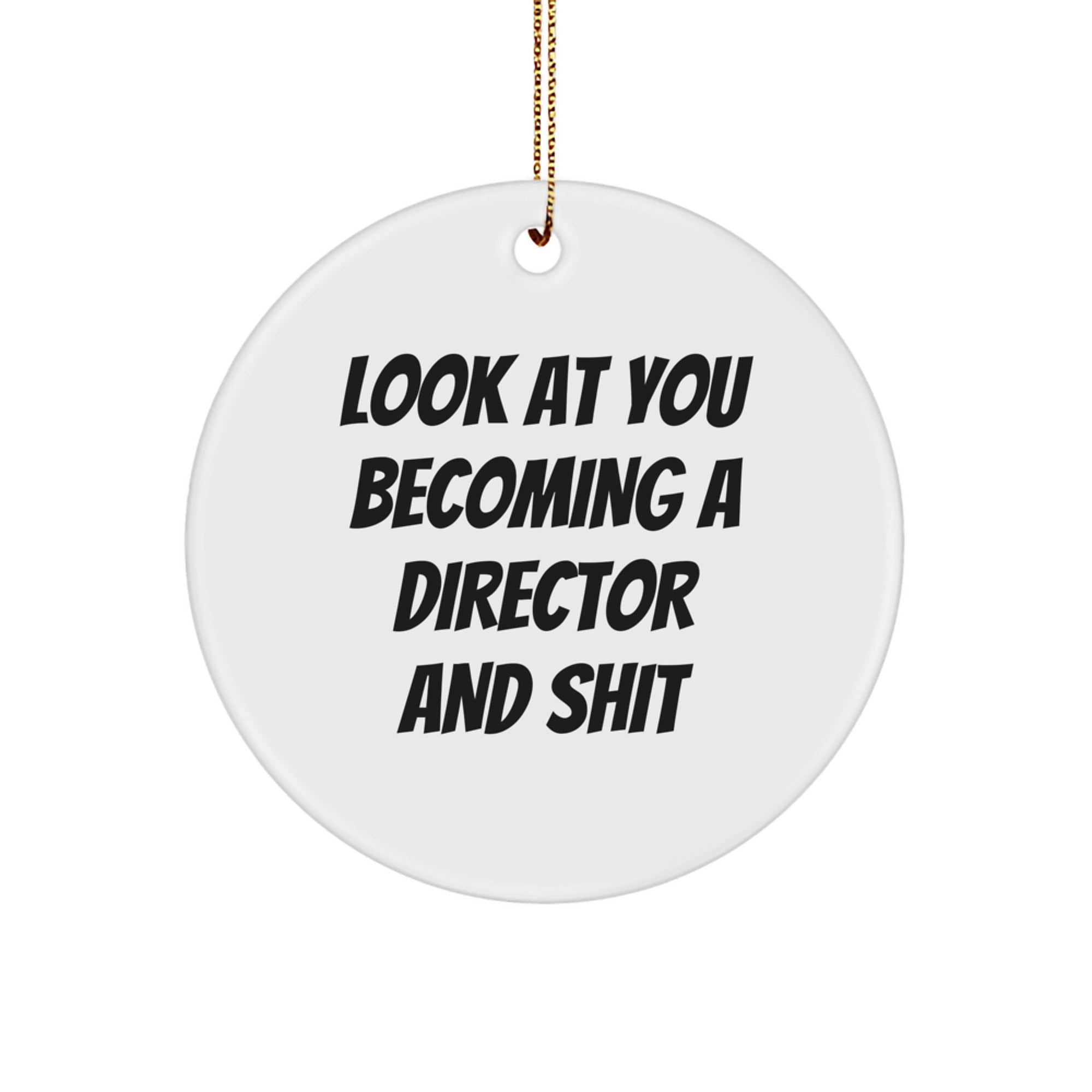 Funny Director Themed Circle Ornament, Gifts for Him, Look At You Becoming A Director And Shit, Unique Christmas Unique Gifts for Director, Men, Friends, Coworkers - Image 1
