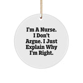 Funny Nurse Gifts from Family, Christmas Unique Ornament for Nurse Friends Coworkers - Image 1