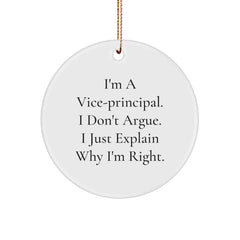 Funny Vice-principal Gifts from Friends for Christmas Unique Circle Ornament, Vice-principal Quote, Office Decor, Vice-principal Christmas Unique Gifts, Funny Circle Ornament - Image 1