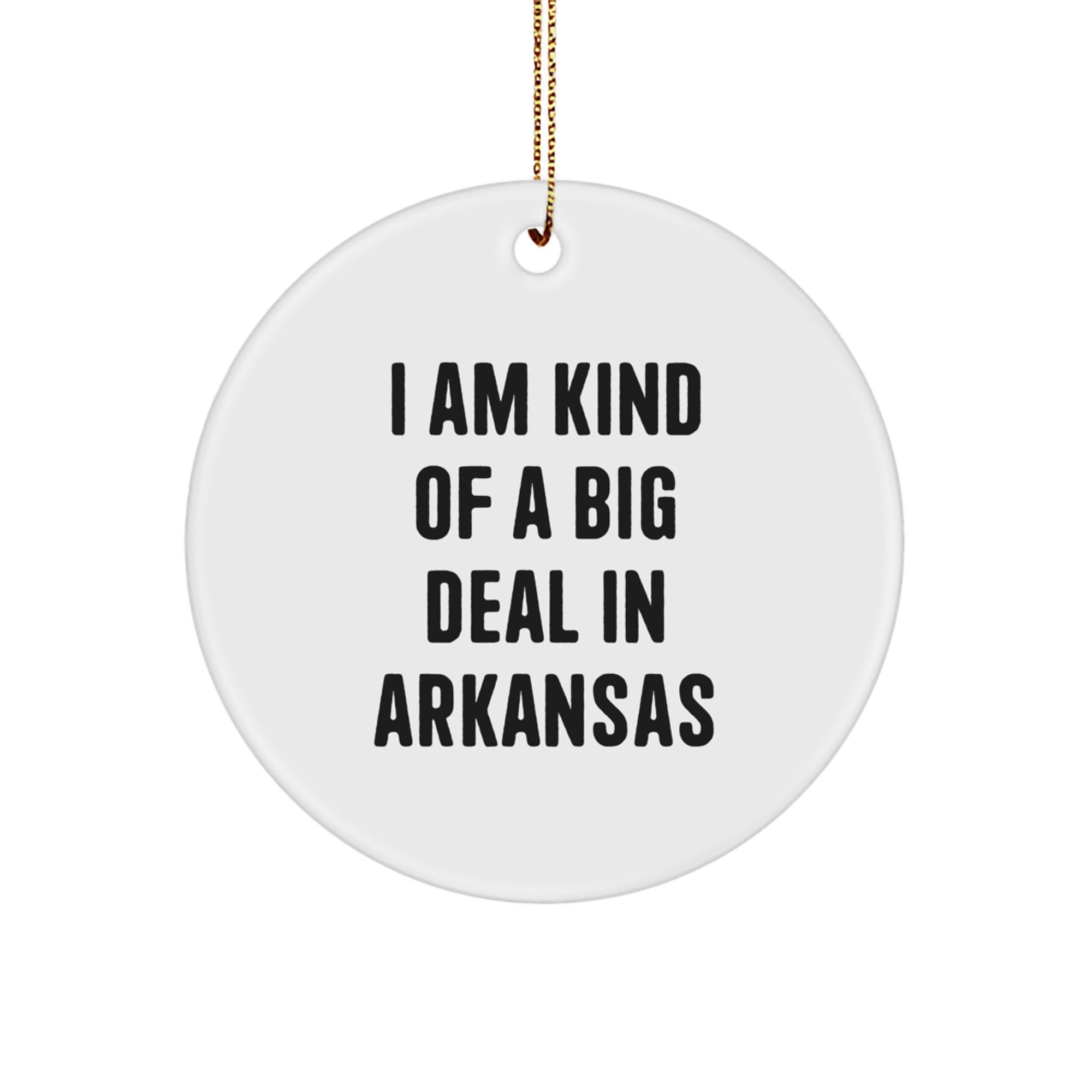Funny Arkansas Gifts from Friends, I Am Kind Of A Prime Selection In Arkansas Christmas Circle Ornament for Family - Image 1
