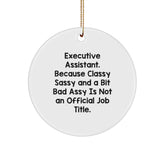 Executive Assistant Gifts Funny Circle Ornament from Friends, Gifts for Women, Christmas Unique Gifts - Image 1