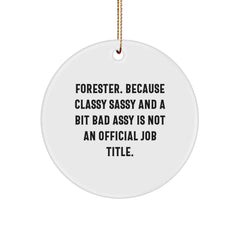 Forester Gifts, Funny Circle Ornaments for Men, Unique Christmas Memorable Presents for Forester Friends, Family, Coworkers - Image 1