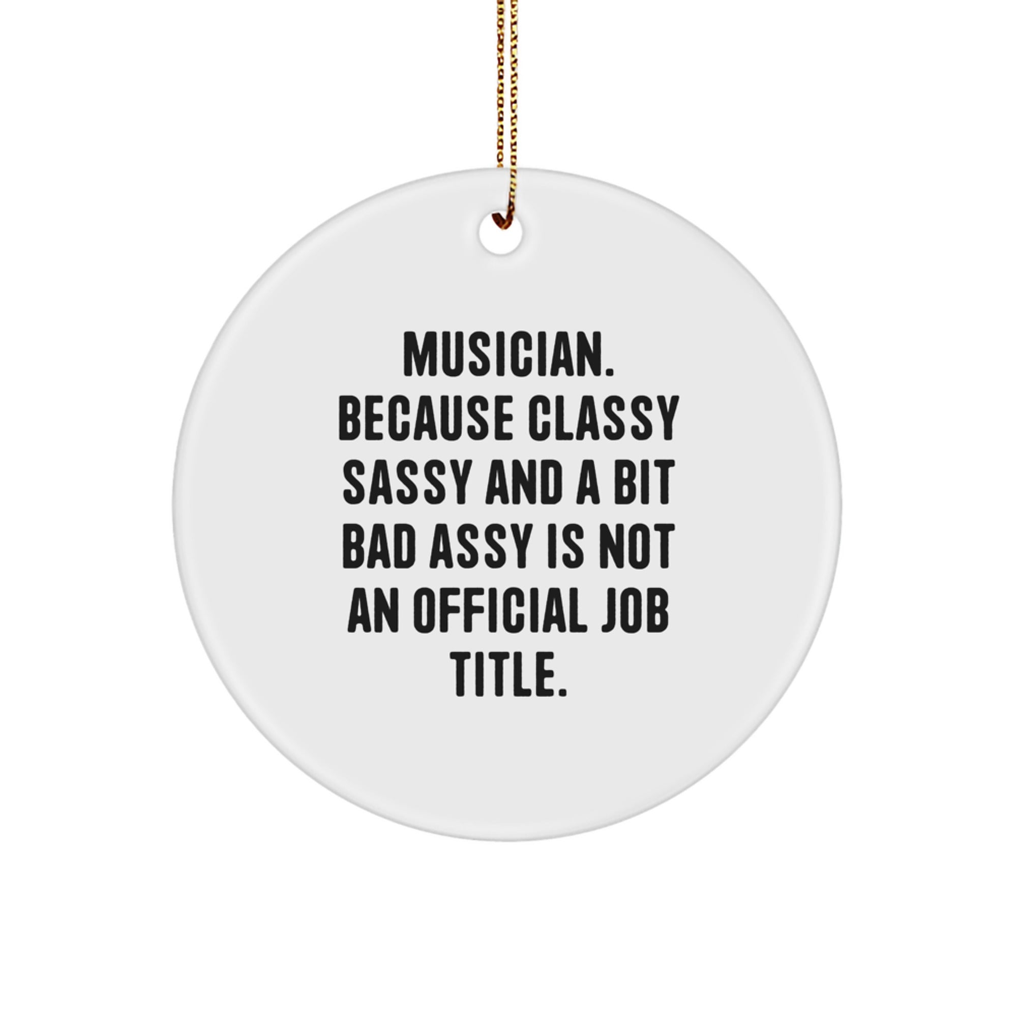 Funny Musician Gifts for Men - Musician Circle Ornament, Christmas Unique Gifts from Friends for Musician - Image 1
