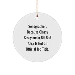 Funny Sonographer Gifts for Women - Gifts from Family to Sonographer Daughter with Unique Circle Ornament - Image 1