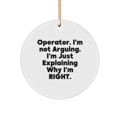 Funny Operator Christmas Circle Ornament Gifts from Friends for Family - Image 1