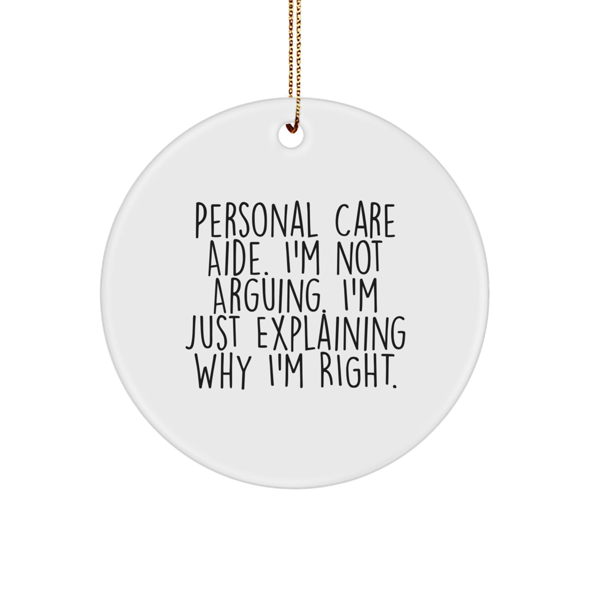Personal Care Aide Gifts from Friends, Inspirational Christmas Unique Ornaments, Funny Quote Circle Ornament, Gifts for Personal Care Aide - Image 1