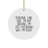 Personal Care Aide Gifts from Friends, Inspirational Christmas Unique Ornaments, Funny Quote Circle Ornament, Gifts for Personal Care Aide - Image 1