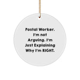 Funny Postal Worker Circle Ornament - Gifts from Friends, Coworkers to Postal Worker, Men, Women, Family, Unique Christmas Decorations - Image 1