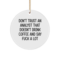 Funny Analyst Gifts Unique Circle Ornament for Christmas from Friends, Coworkers, Family - Image 1