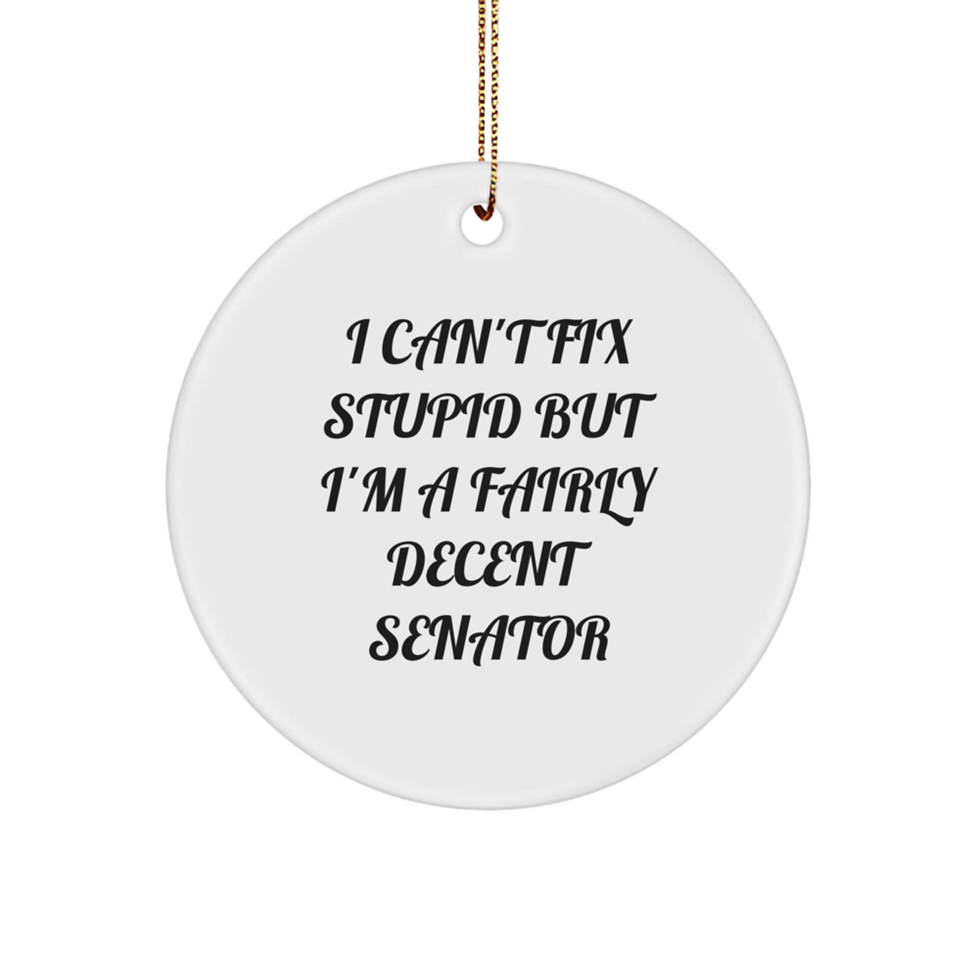 Senator Circle Ornaments Funny Quote Gifts for Men Friends from Family Christmas Decorations - Image 1