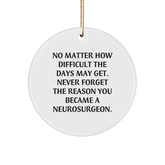 Funny Inspirational Gifts from Friends for Neurosurgeon Christmas Unique Ornaments, Neurosurgeon Quote 'Never Forget The Reason You Became A Neurosurgeon.' - Image 1