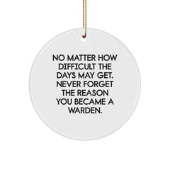 Warden Inspirational Circle Ornament Gifts from Men, Women, Friends, or Coworkers to Warden, Men, Women, Friends, or Coworkers for Christmas Unique Gifts - Image 1