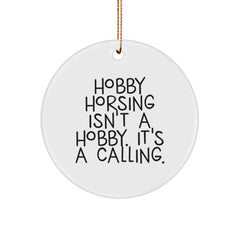 Funny Hobby Horsing Gifts from Friends and Family, Inspirational Circle Ornament for Christmas Unique Gifts for Hobby Horsing Enthusiasts - Image 1